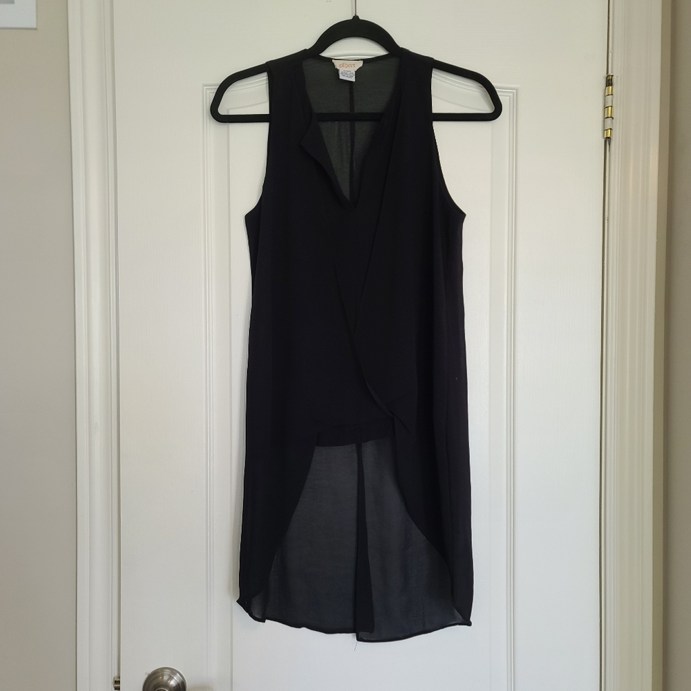 All Black High Low Sleeveless Blouse